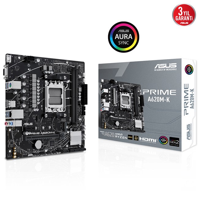 Asus Prime A620M-K AM5 Anakart