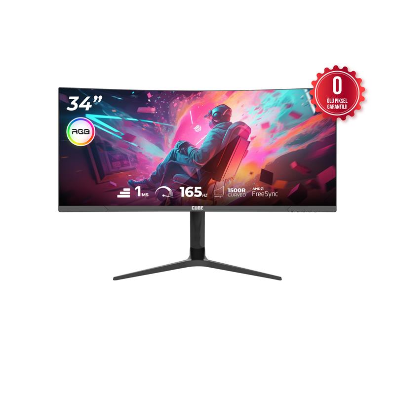 Cube PA-34V165C 34" 1 ms UWQHD Curved Oyuncu Monitörü
