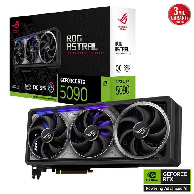 Asus RTX 5090 ROG Astral OC Edition ROG-ASTRAL-RTX5090-O32G-GAMING 512 Bit GDDR7 32 GB Ekran Kartı